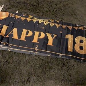 Happy 18th birthday banner sign
